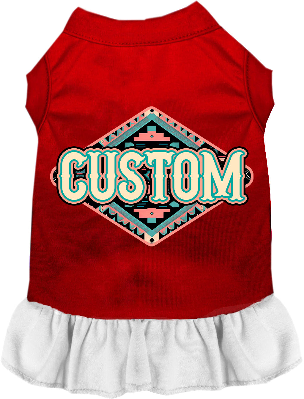 Custom Peach Aztec Pet Dress