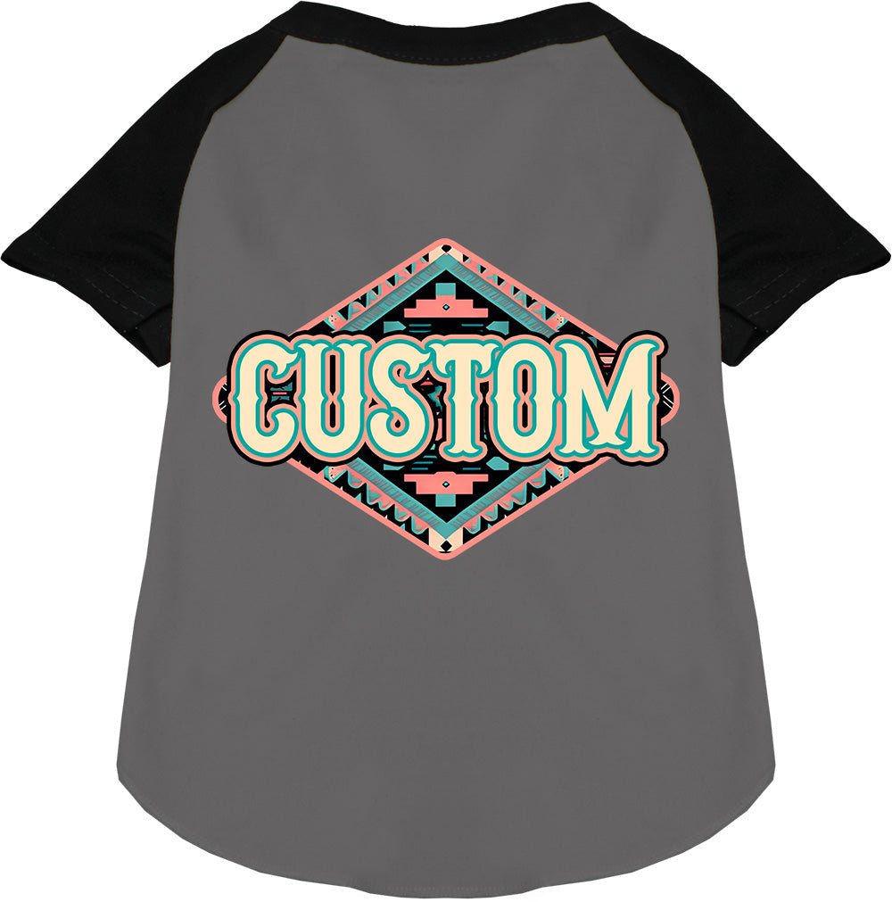 Custom Peach Aztec Pet Raglan Shirts