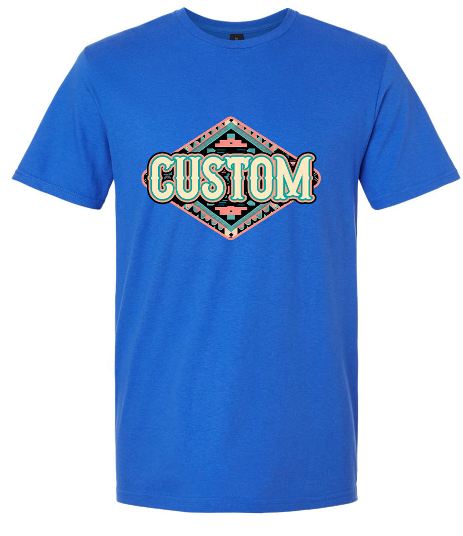 Custom Peach Aztec Adult Gildan Soft Shirt