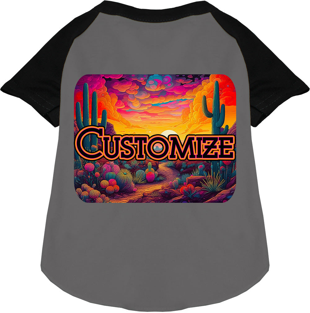 Custom Neon Desert Pet Raglan Shirts