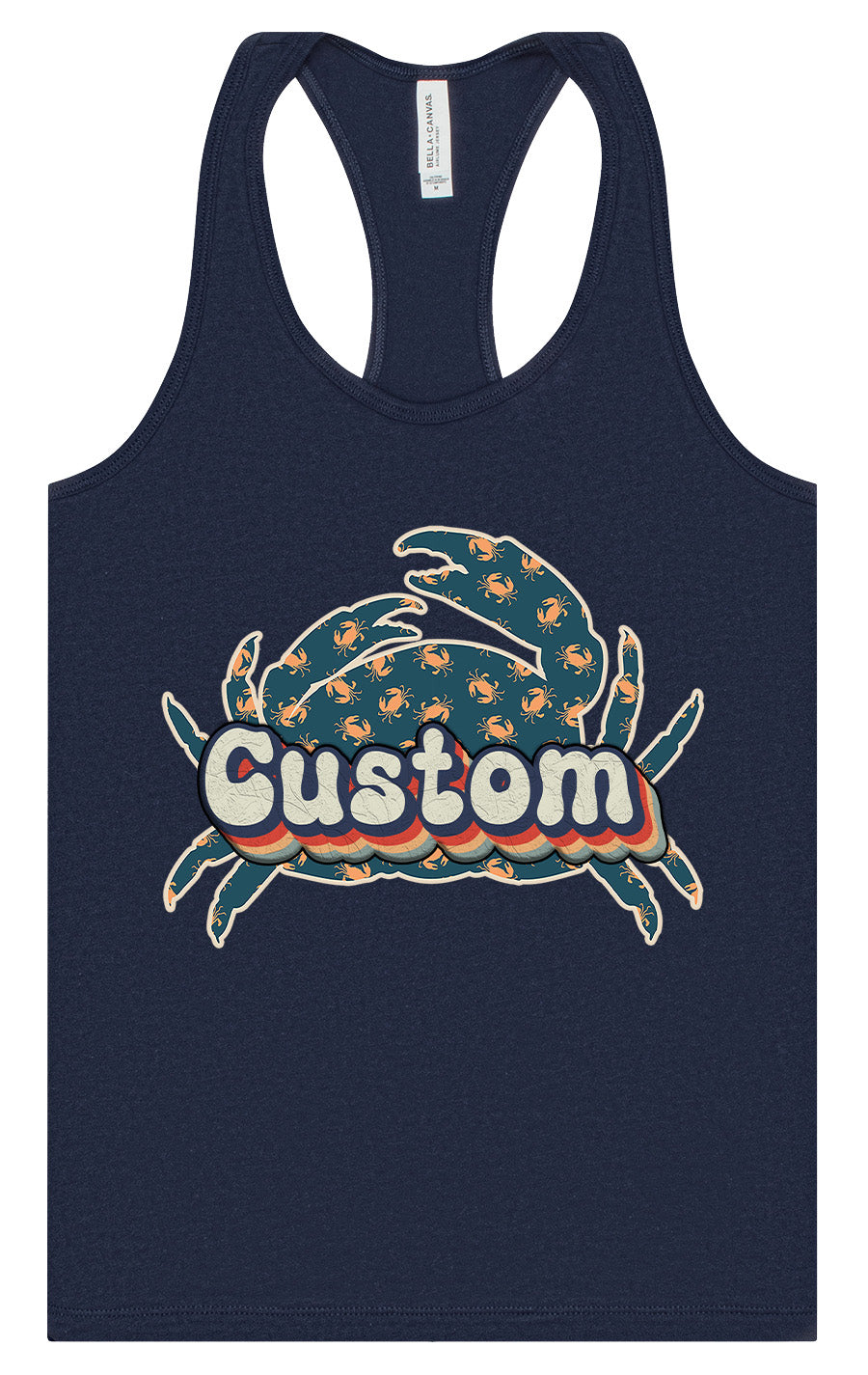 Custom Retro Crabs Women's Racerback Tank
