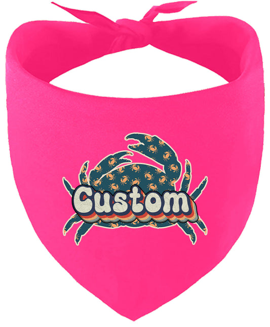 Custom Retro Crabs Pet Bandana