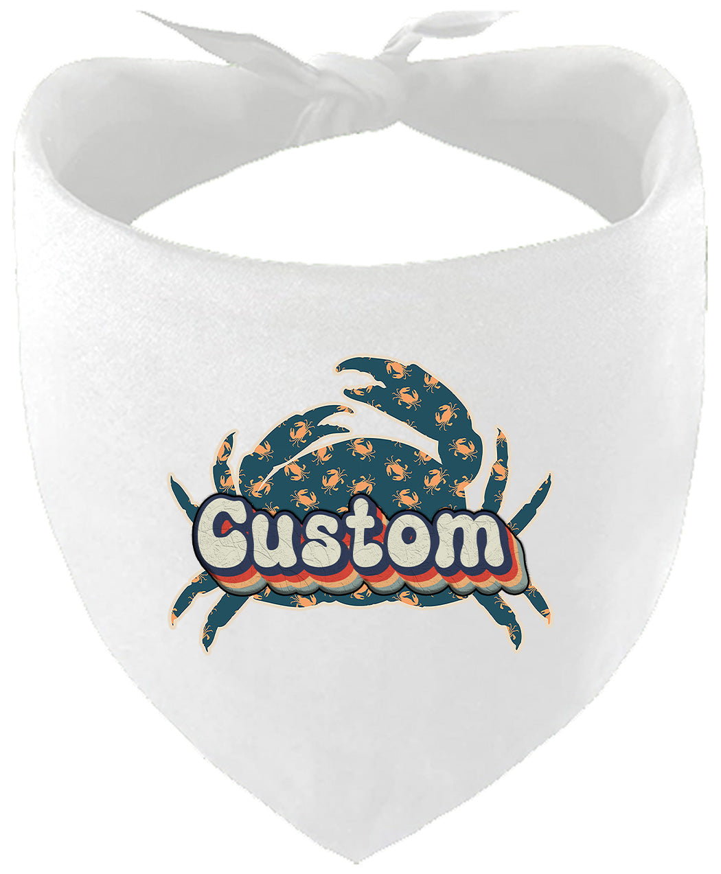 Custom Retro Crabs Pet Bandana