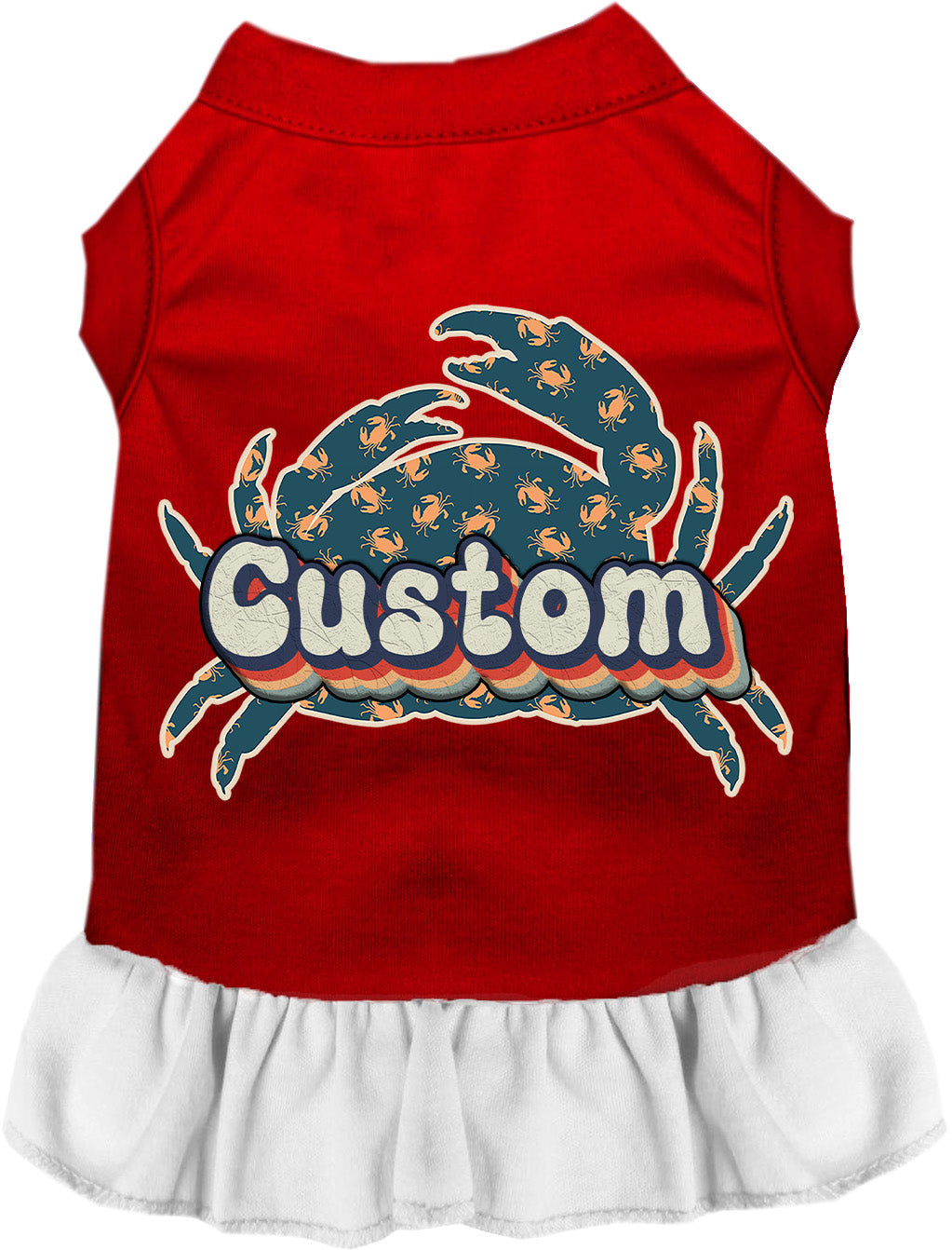 Custom Retro Crabs Pet Dress