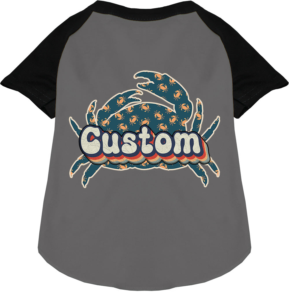 Custom Retro Crabs Pet Raglan Shirts