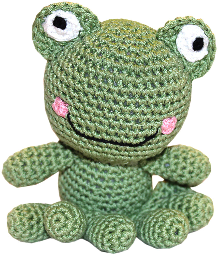 Fritz the Frog Crocheted Knit Knack Pet Toy