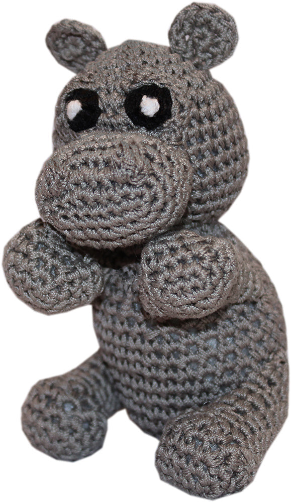 Hudson the Hippo Crocheted Knit Knack Pet Toy