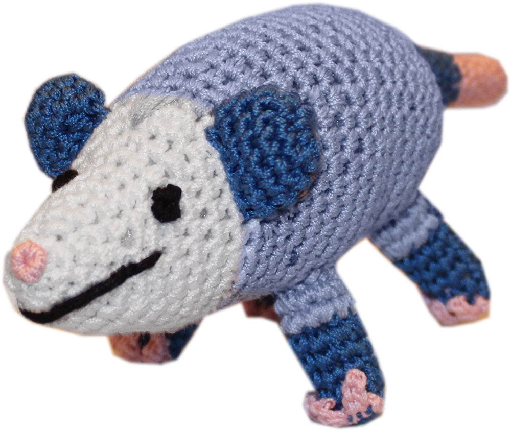 Pookie the Possum Crocheted Knit Knack Pet Toy