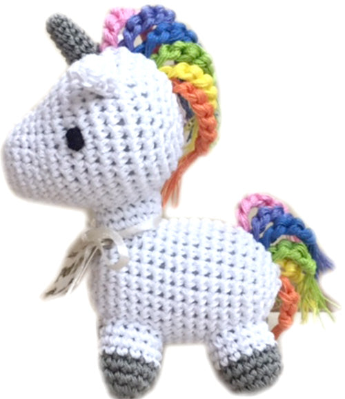 Mystic The Unicorn Crocheted Knit Knack Pet Toy