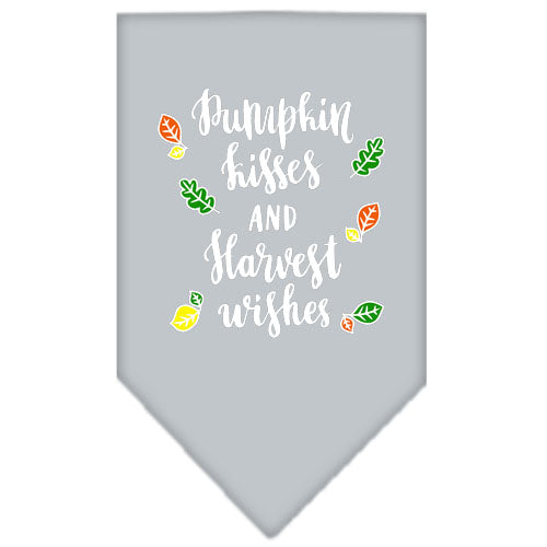 Dog Bandana Screen Printed, "Pumpkin Kisses & Harvest Wishes"