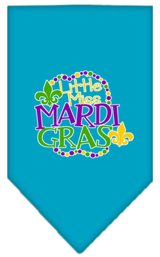 Pet and Dog Bandana Screen Printed, "Little Miss Mardi Gras"