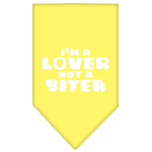 Pet and Dog Bandana Screen Printed, "I'm a Lover, Not A Biter"