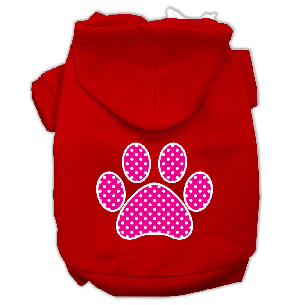 Pet Hoodie "Pink Swiss Dots Paw"