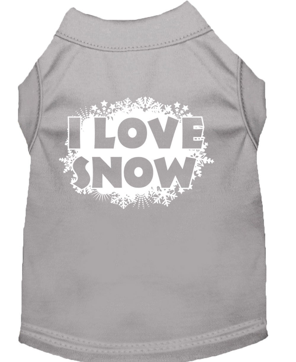 Christmas Pet Shirt, "I Love Snow"
