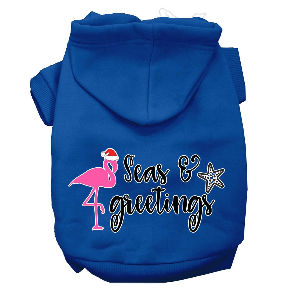 Christmas Pet Hoodie Screen Printed, "Seas & Greetings"