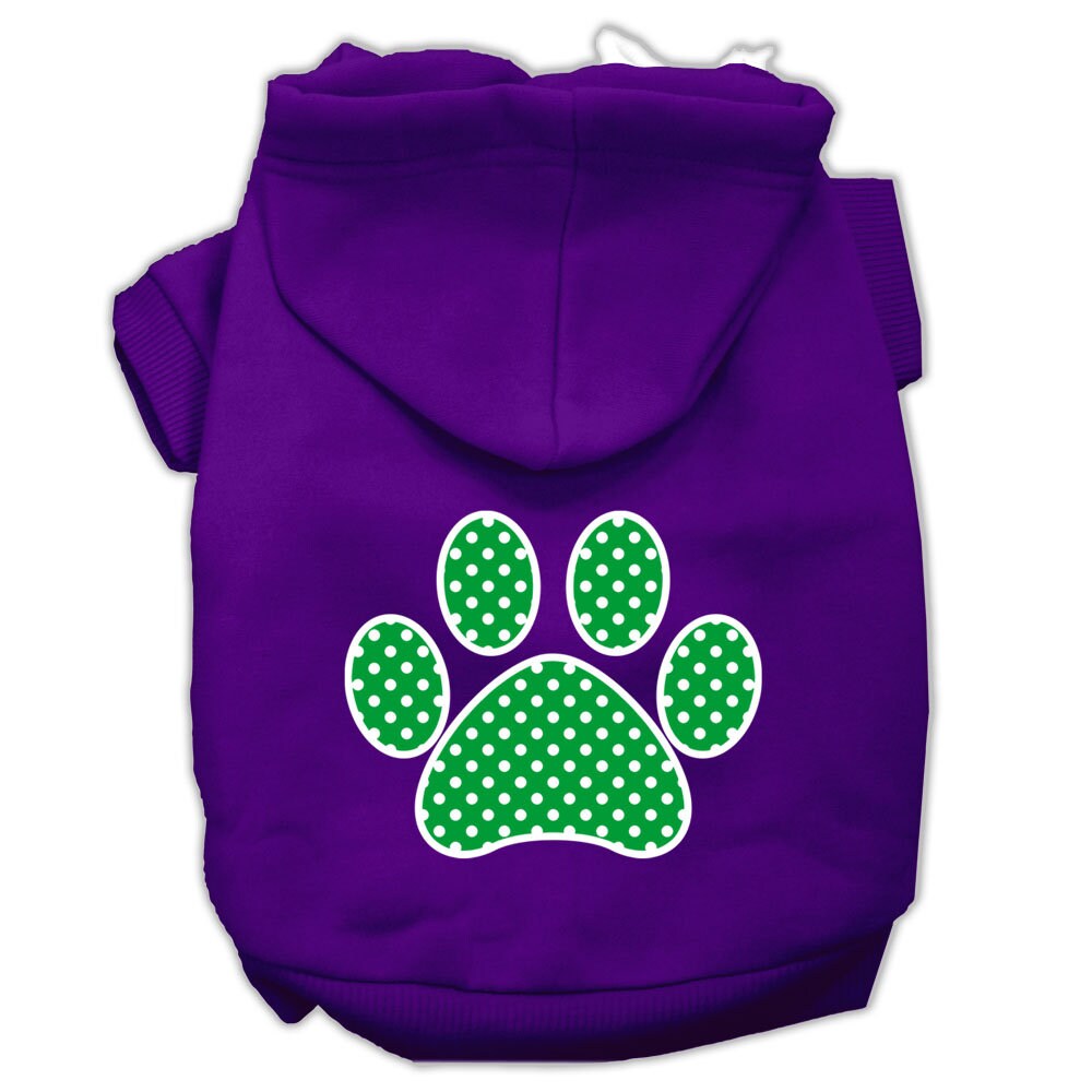 Pet Hoodie "Green Swiss Dots Paw"