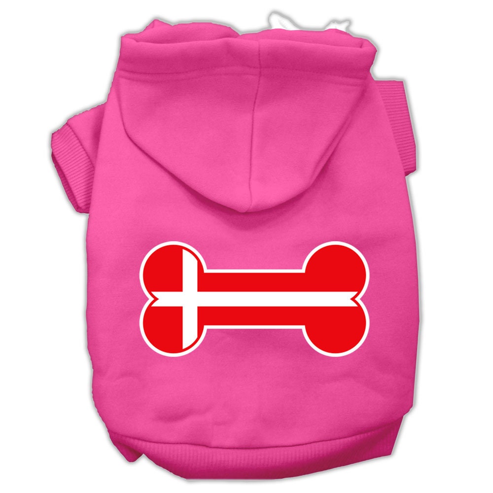 Pet Hoodie "Bone Shaped Denmark Flag"