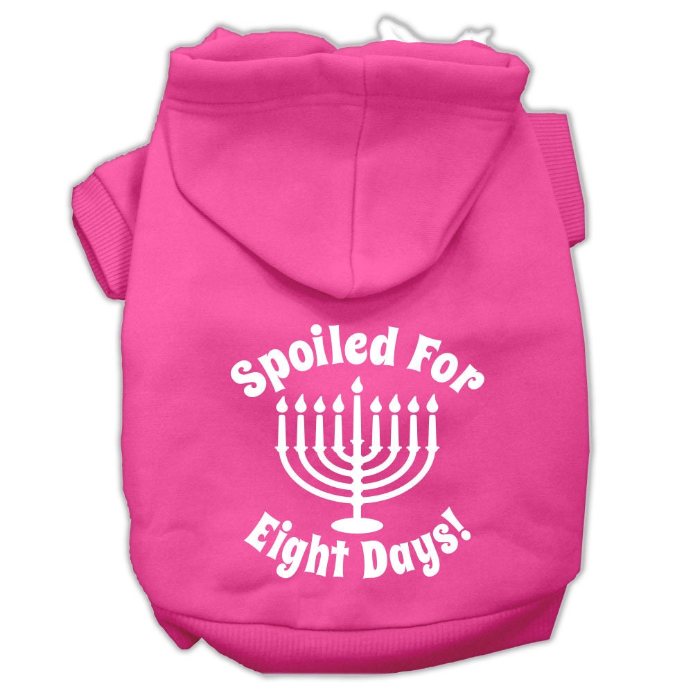 Hanukkah Pet Hoodie Screen Printed, "Spoiled For Eight Days"