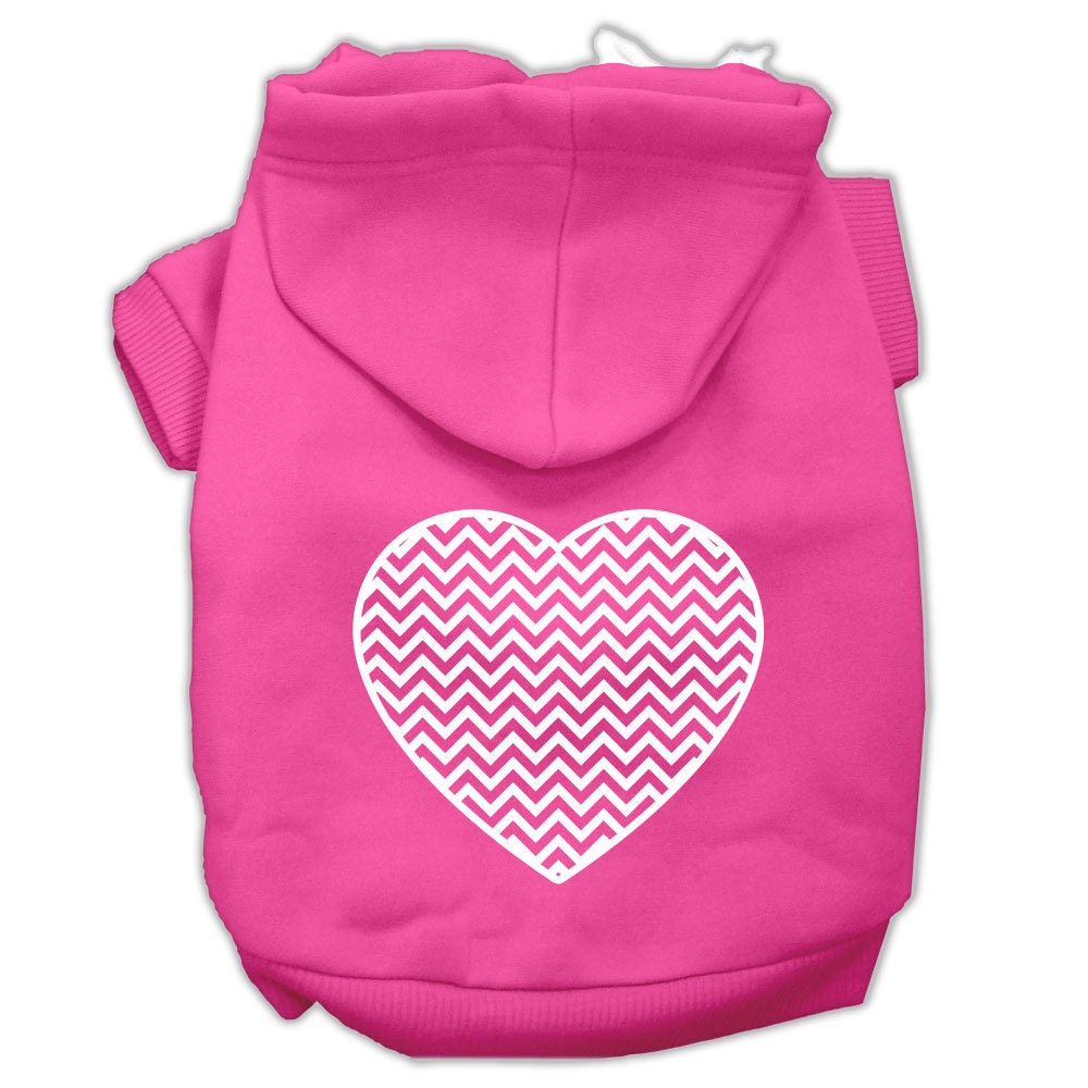 Pet Hoodie Screen Printed, "Chevron Heart"