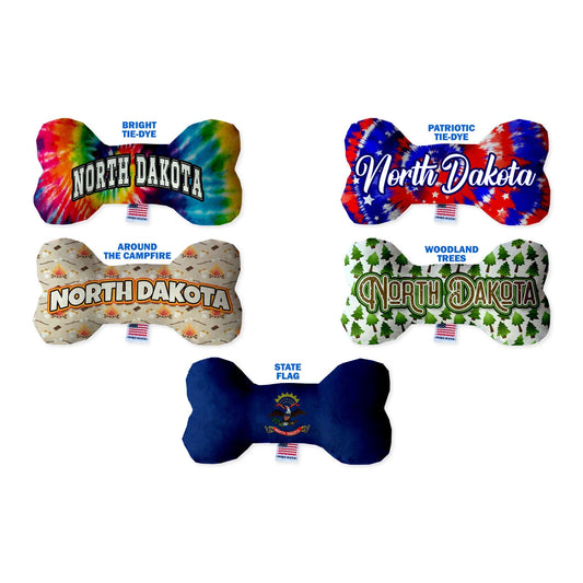 Pet & Dog Plush Bone Toys, "North Dakota State Options"