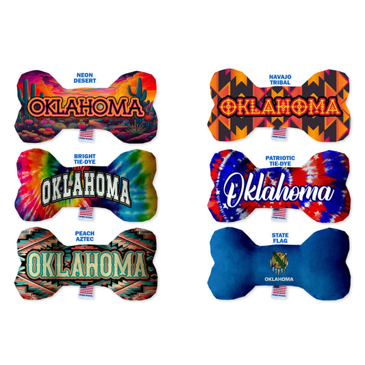 Pet & Dog Plush Bone Toys, "Oklahoma State Options"