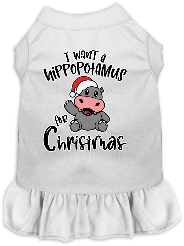 Christmas Pet Dress "I Want A Hippopotamus For Christmas"