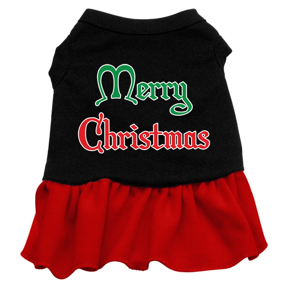 Christmas Pet Dress Screen Printed, "Merry Christmas"