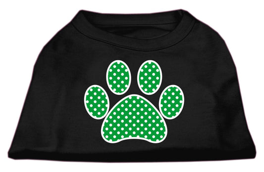 Pet Shirt "Swiss Dot Green Paw"
