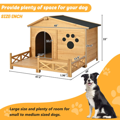 48" Wooden Dog House