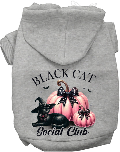 Pink and Black Cat Social Club Halloween Pet Hoodie