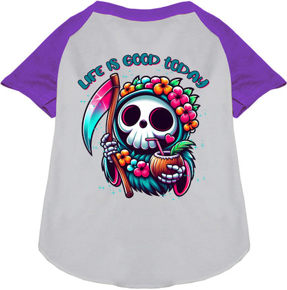 Tropical Grim Reaper Pet Raglan Shirt