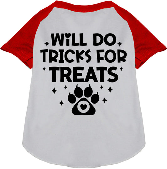 Will Do Tricks for Treats Pet Raglan Shirt