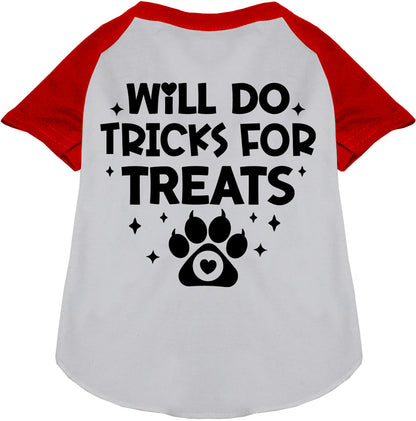 Will Do Tricks for Treats Pet Raglan Shirt