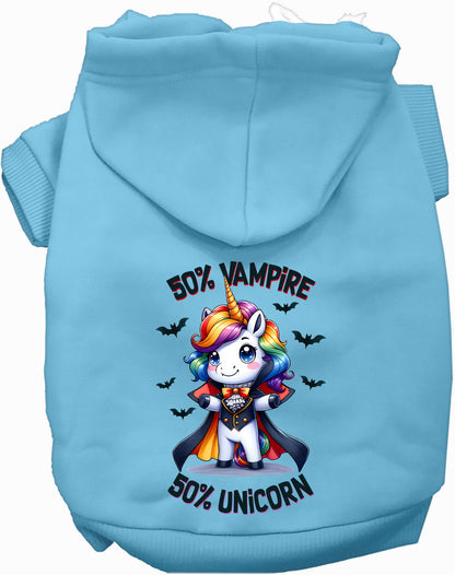 50 Percent Vampire and Unicorn Halloween Pet Hoodie