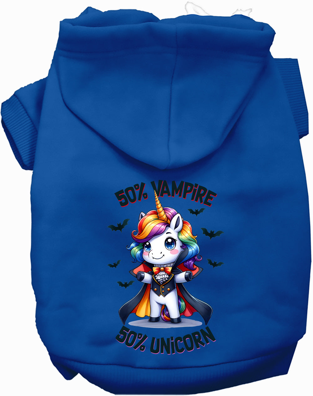 50 Percent Vampire and Unicorn Halloween Pet Hoodie