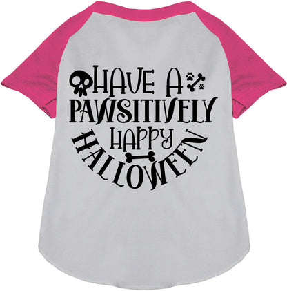 Pawsitively Happy Halloween Pet Raglan Shirt