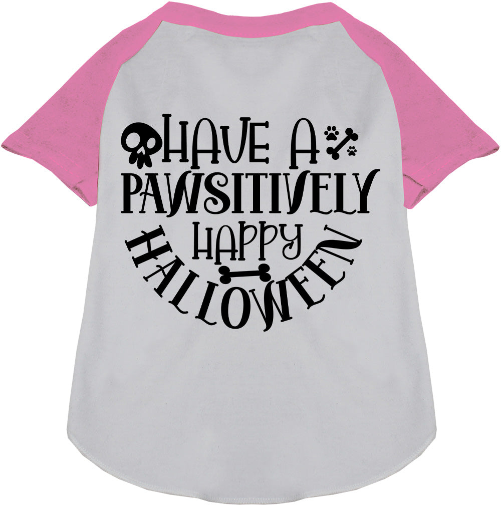 Pawsitively Happy Halloween Pet Raglan Shirt