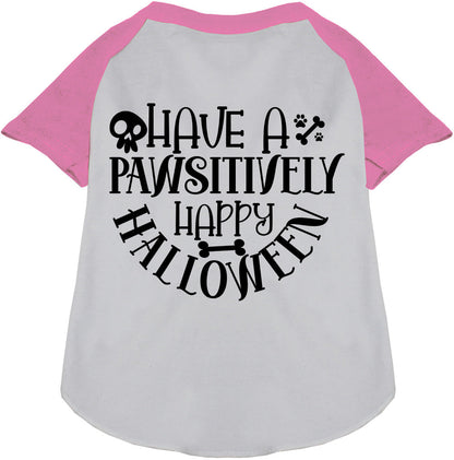 Pawsitively Happy Halloween Pet Raglan Shirt