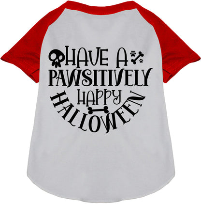 Pawsitively Happy Halloween Pet Raglan Shirt