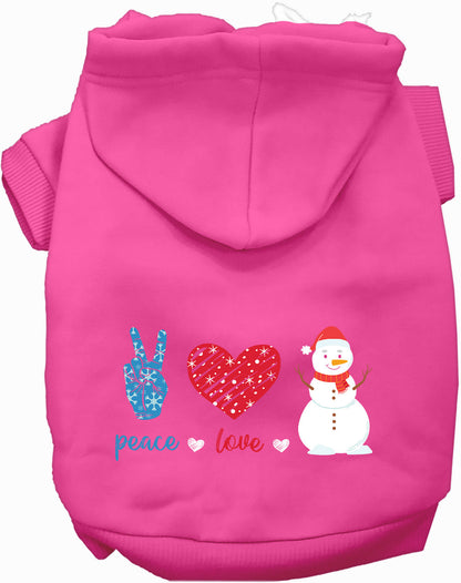 Peace, Love, and Snow Pet Hoodie