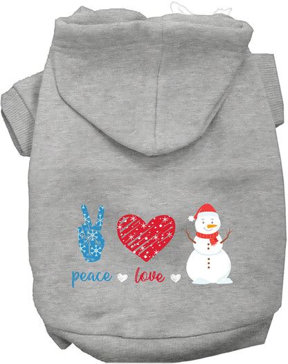 Peace, Love, and Snow Pet Hoodie