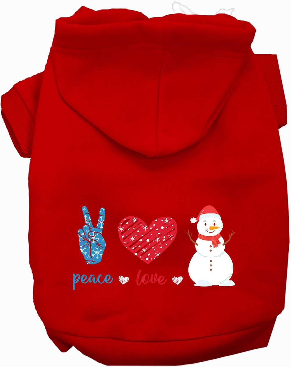 Peace, Love, and Snow Pet Hoodie