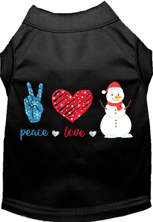 Peace, Love, and Snow Pet Shirt