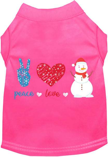 Peace, Love, and Snow Pet Shirt
