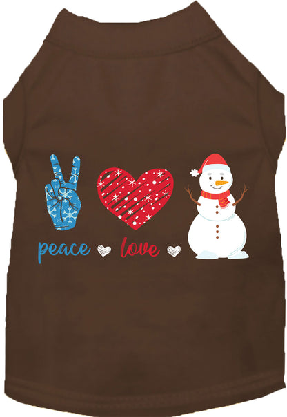 Peace, Love, and Snow Pet Shirt