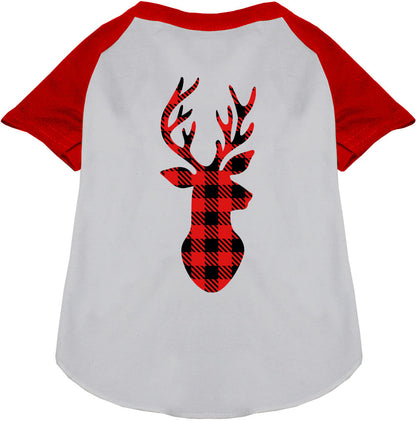 Buffalo Check Deer Pet Raglan Shirt