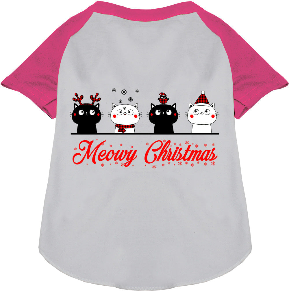 Meowy Christmas Pet Raglan Shirt