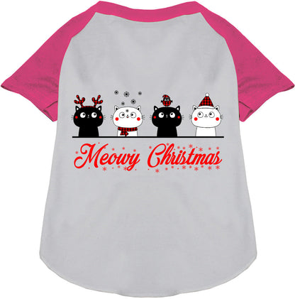 Meowy Christmas Pet Raglan Shirt