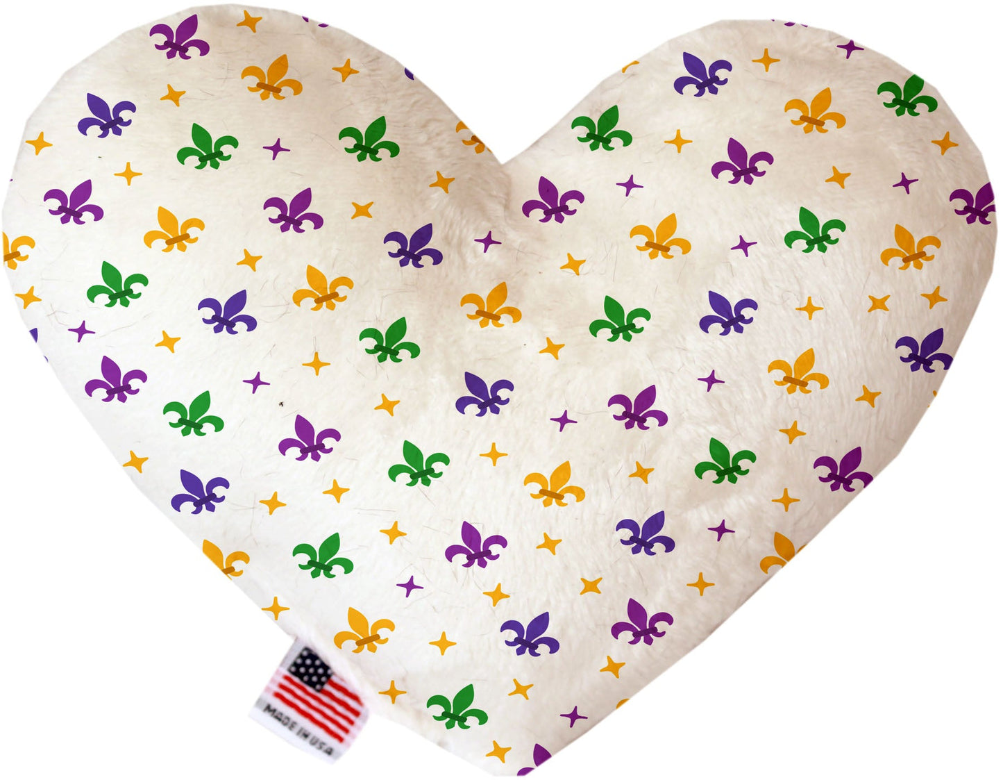 Pet and Dog Plush Heart or Bone Toy, "Mardi Gras Group" (Available in different sizes, and 10 different pattern options!)