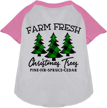 Farm Fresh Christmas Trees Pet Raglan Shirt